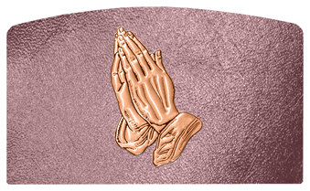 DACRO 516 CP SH OR Copper Praying Hands Shimmer Orchid Background